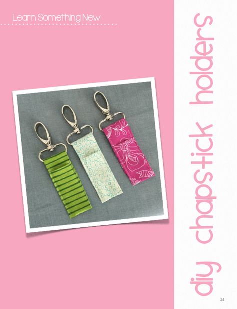 Diy Chapstick Holder, Chapstick Diy, Diy Chapstick, Magazine Diy, Keychain Pouch, Essential Oil Bag, Diy Sewing Gifts, Lds Young Women, Lip Balm Holder