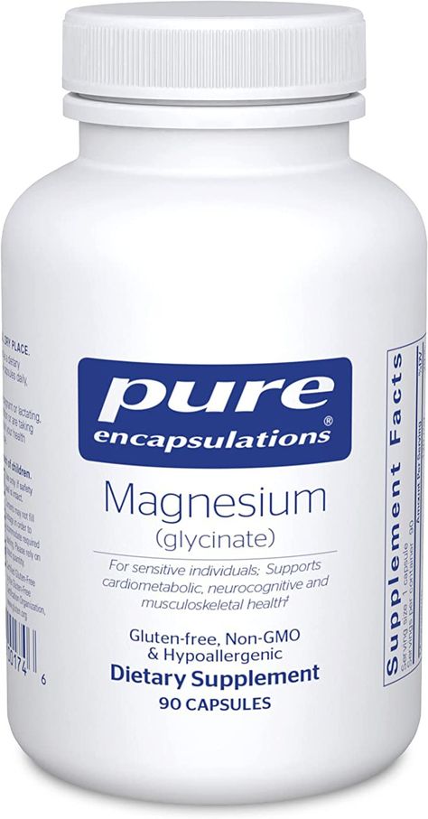 BrandPure EncapsulationsItem FormCapsulePrimary Supplement TypeMagnesiumUnit Count90 CountFlavorUnflavored

About this item

Heart Health: Magnesium activates the enzymes necessary for a number of physiological functions, including neuromuscular contractions, cardiac function, and the regulation of the acid-alkaline balance in the body.*

Overall Health & Nutrient Metabolism: This vital mineral helps the metabolism and utilization of many essential nutrients, including vitamin B6, vitamin C, and Good Vitamins For Women, Pure Encapsulations, Thyroid Support, Sleep Supplements, Magnesium Glycinate, Vitamins For Women, Diet Supplements, Bone Health, Heart Health