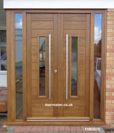 contemporary double doors oak Main Door Design Two Doors, Home Front Double Door Design, Living Room Double Door Design, Contemporary House Entrance Door, Door Design Double Doors, Wooden Main Door Design Double, Main Door Design Double, Wooden Double Front Doors Entrance, Wood Main Double Door Design