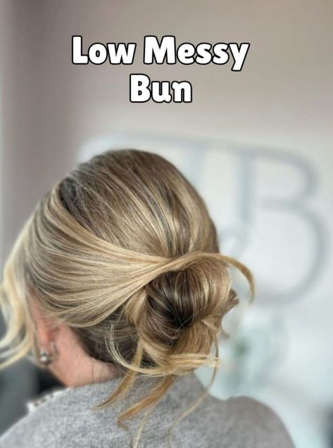 Prom Hairstyle Bun, Loose Bun Hairstyles, Low Messy Bun, Low Messy Buns, Bun Ideas, Ball Hair, Loose Buns, Elegant Bun, Prom Hairstyle