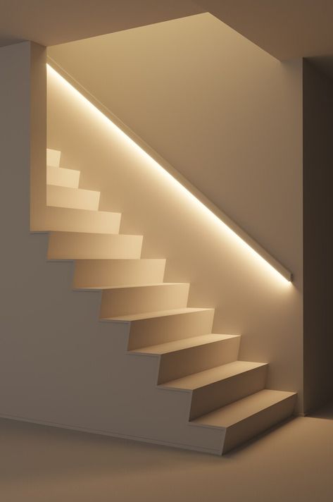 ArtStation - Stairs Staircase Lighting Ideas, Stairs Lighting, Small Basement Remodel, Stairway Lighting, Diy Staircase, Staircase Decor, Small Basements, Stair Case, Staircase Lighting