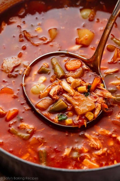 A tomato- and broth-based soup full of healthy vegetables and the delicate flavor and texture of lump blue crab, Maryland crab soup is a local staple that deserves to be shared far and wide. This is a generously seasoned family favorite, and welcomes many substitutions based on what you have on hand. Recipe on sallysbakingaddiction.com Slow Cooker Maryland Crab Soup, Maryland Crab Soup Crockpot, Maryland Crab Soup Baltimore, Maryland Cream Of Crab Soup Recipe, Maryland Cream Of Crab Soup, Maryland Crab Soup Recipe, Cream Of Crab Soup Recipe, Maryland Crab Soup, Crab Soup Recipes