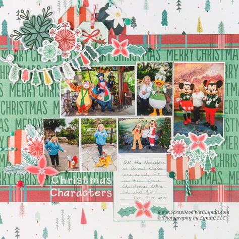 Christmas Scrapbooking Layouts, Disney Christmas Parade, Embellishment Clusters, Scrapbook Layout Ideas, Christmas Layout, Paige Taylor, Christmas Scrapbook Pages, Christmas Scrapbook Layouts, Christmas Scrapbooking