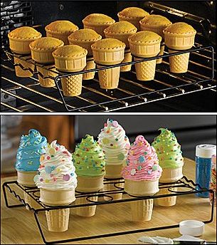 Cone Cakes, Ice Cream Cone Cupcakes, Ice Cream Cone Cake, Betty Crocker Cake, Cake In A Cone, Cupcake Cones, Ricotta Cookies, School Treats, Ice Cream Cones