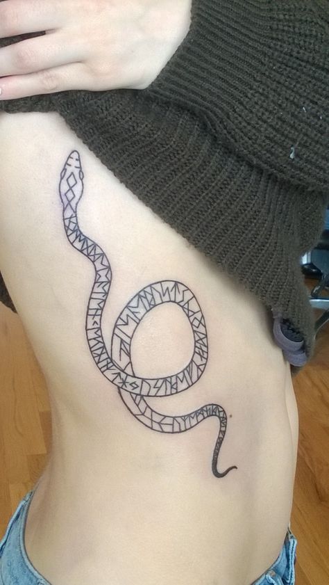 Danish runes, snake tattoo My tattoo, original design by me! Danish Runes, Viking Snake Tattoo, Danish Tattoo, Danish Language, Tattoo Thoughts, Flash Ideas, Rune Tattoo, Norse Tattoo, My Tattoo