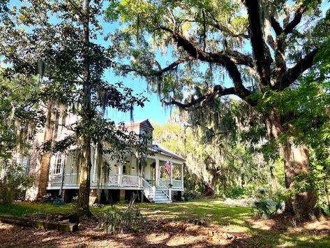 Magical Moon 🌙 Over Bayou Cottage Louisiana Cottage, Bayou Cottage, Franklin Louisiana, Cajun Cottage, New Orleans Witch, New Orleans Bayou, Bayou House, Louisiana House, Bayou Country