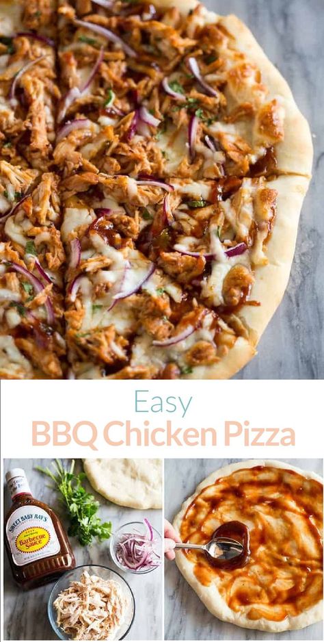 Barbecue Chicken Pizza Recipe, Homemade Bbq Chicken Pizza, Pizza Template, Bbq Chicken Pizza Recipe, Perfect Homemade Pizza, Barbecue Pizza, Barbecue Chicken Pizza, Easy Bbq Chicken, Chicken Pizza Recipes