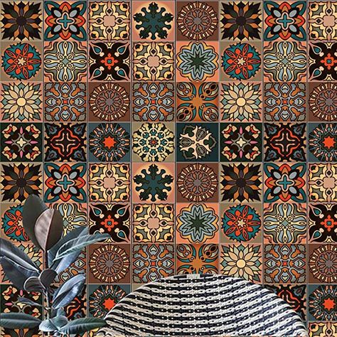 20pcs Moroccan Style Tile Stickers, Brown Kitchen Bathroom Wall Tile Stickers Peel and Stick on Tile Transfers Covers Decals Self Adhesive Vinyl Waterproof Vintage Mosaic Art (15cm x 15cm, 6x6 inches) : Amazon.co.uk: Home & Kitchen Tile Art Diy, Wooden Fire Surrounds, Tile Transfers, Vinyl Wall Tiles, Mosaic Tile Stickers, Self Adhesive Wall Tiles, Diy Tile, Moroccan Mosaic, Tile Stickers