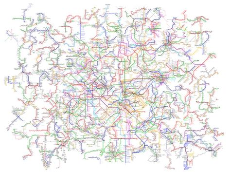 The World Metro Map Mashes Up 214 Subway Systems | 6sqft Critical Cartography, Constant Nieuwenhuys, Tube Map, Streetscape Design, Transit Map, Metro Map, Metro System, Subway Map, Organized Chaos