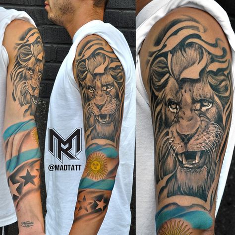 Traditional Lion Tattoo, Lion Sleeve, Soccer Tattoos, Places To Get Tattoos, Tier Tattoo, Lion Tattoos, Bamboo Tattoo, Full Sleeve Tattoo Design, Wild Lion