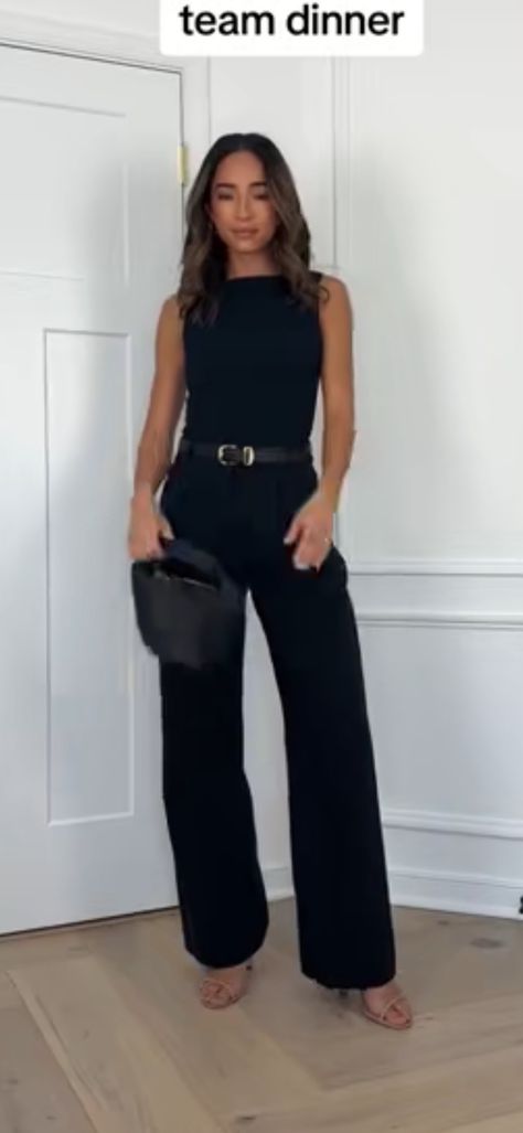 Cocktail Party Black Pants, Sleek Black Bottoms For Cocktail, Sleek Black Cocktail Bottoms, Classic Black Dress Pants For Black-tie Events, Tailored Black Dress Pants For Black-tie Events, Dinner Attire For Women, Dinner Attire, Cocktail Dinner, Cocktail Attire