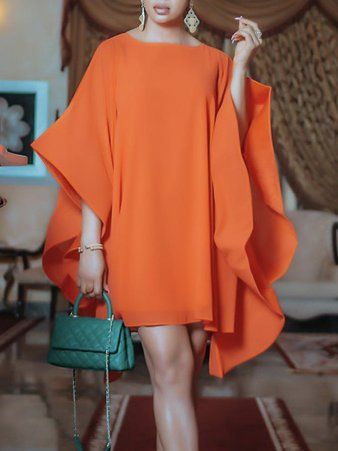 Orange Mini Dress, Mode Kimono, Halter Neck Maxi Dress, Elegant Party Dresses, Mini Dresses For Women, Evening Dresses Elegant, Elegant Party, Knee Dress, Solid Dress