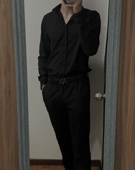 Black Outfit Men Aesthetic, Dark Outfit Men, Formal Black Outfit, Black Pants Outfit Men, Outfit Men Aesthetic, Aesthetic Clothes Men, Men Outfits Aesthetic, Boys Aesthetic Outfits, Dark Outfit