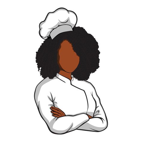 Restaurant Chef Mascot Logo Black Chef Cartoon, Female Chef Aesthetic, Female Chef Logo, Afro Hair Drawing, Blue Bathrooms, Pastry Logo, Black Chef, Purple Background Images, Cartoon Chef