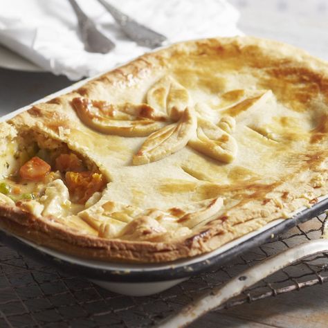 Chicken and tarragon pie | Women's Weekly Food Chicken Thyme, Chicken And Leek Pie, Chicken And Mushroom Pie, Chicken Pie Recipe, Leek Pie, Thyme Chicken, Individual Pies, Mushroom Pie, Chicken And Mushroom