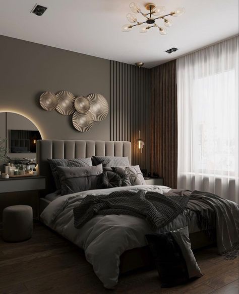 Black Bedroom Decor, Modern Bedroom Interior, Bedroom Bed Design, Couple Bedroom, Decor Ideas Bedroom, Bedroom Furniture Design, Bedroom Decorating, Small Room Bedroom, Bedroom Decor Ideas