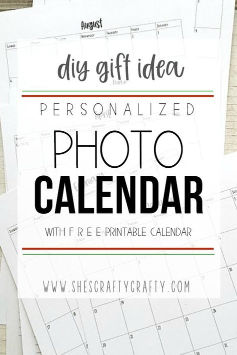 DIY Gift Idea - Personalized Photo Calendar with Free Printables Diy Photo Calendar 2023, Shutterfly Calendar Ideas, Diy Photo Calendar Ideas, Diy Picture Calendar, Personalized Calendar Ideas, Diy Calendar Ideas Creative, Calenders Design Creative, Custom Calendar Ideas, Diy Calendar Ideas How To Make