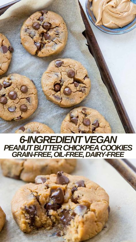 Canned Chickpeas Recipes Dessert, Reintroducing Meat, Peanut Butter Chickpea, Brownie Vegan, Chickpea Cookie Dough, Chickpea Cookies, Vegan Peanut Butter, Cookies Vegan, Healthier Desserts