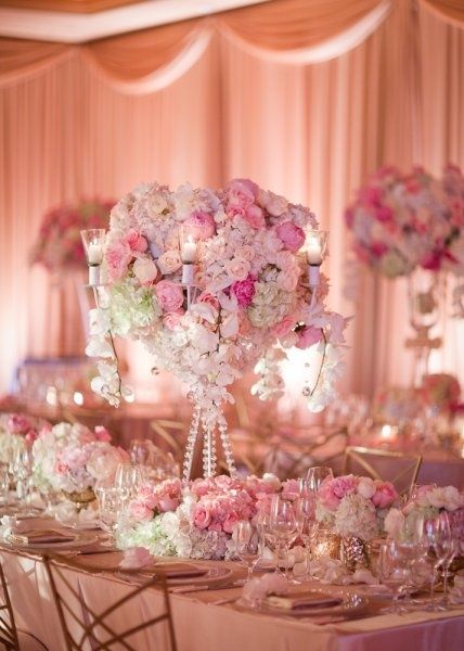 Flower Tablescape, Pink Reception, Soft Pink Wedding, Hot Pink Weddings, Bride Magazine, Pink Valentines, Pink Decor, Fairy Tale Wedding, Tickled Pink