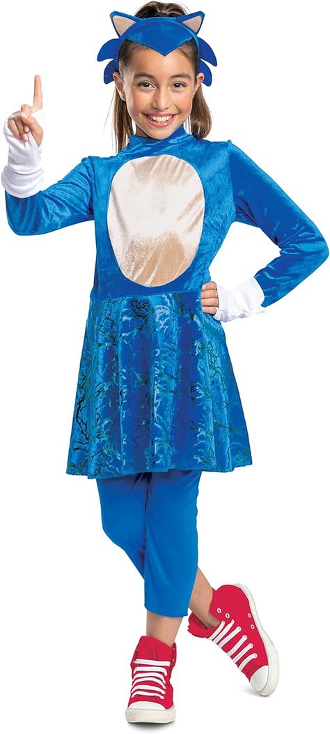 Disguise Girl's Sonic 2 The Movie Sonic Costume Sonic The Hedgehog Costume, Sonic Costume, Movie Sonic, Sonic Movie, Sonic 2, Batman Cosplay, Blue Velvet Fabric, Hedgehog Movie, Fancy Dress Up