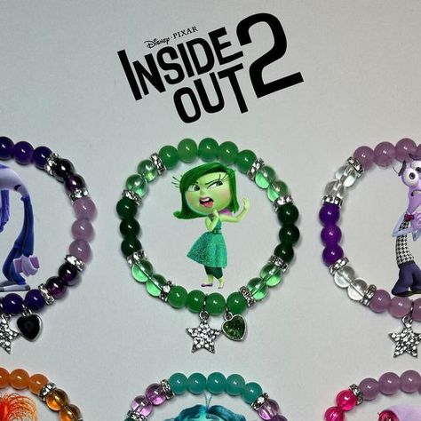 Glammi Jewels on Instagram: "INSIDE OUT 2 bracelets!!! AVAILABLE NOW link in bio! • • • • • • • • • • #insideout #insideout2 #insideoutmovie #instaviral #braceletsoftheday #bracelets  #beadedbracelets #braceletsofinstagram #makingbracelets #jewelrygram #explorepage #explorepage #fyp #insideout2movie #disney #sadness #joy #disgust #embarassed #envy #ennui #boredom #fear #anger #bracelets #riley #corememories #corememory #viral #explorepage✨ #emotions" Inside Out Bracelets, Crochet Turtle Pattern Free, Disgusted Inside Out, Crochet Turtle Pattern, Movie Inside Out, Inside Out 2, Crochet Turtle, Bead Projects, Turtle Pattern