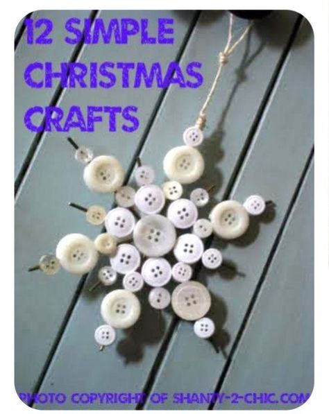 Button Ornaments, Navidad Diy, Easy Christmas Crafts, Ornament Ideas, Button Art, Snowflake Ornaments, Noel Christmas, Button Crafts, Winter Crafts