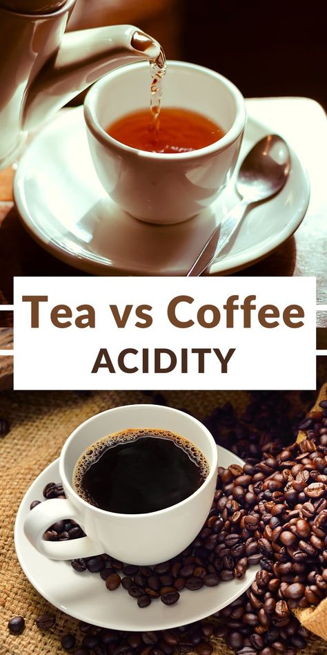 Coffee is more acidic than most teas, but there are some harbal teas that are more acidic than coffee. In this guide, I will explain more about the acidity of tea vs coffee. Tea Vs Coffee, Bubble Tea Flavors, Coffee Vs Tea, Making Iced Tea, Tea Health Benefits, Homemade Remedies, Flavored Tea, Boba Tea, Brewing Tea