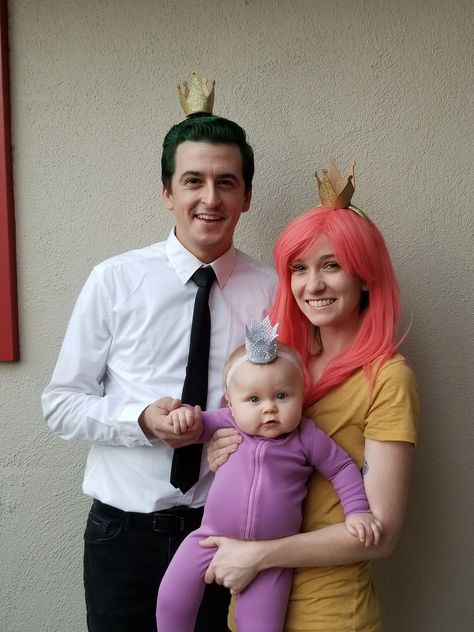 Cosmo Wanda And Poof Costume, Fairy Oddparents Costume, Cosmo Wanda And Timmy Costume, Fairly Odd Parents Costume Family, Cosmo Y Wanda Disfraz, Cosmo Wanda Costume, Fairly Odd Parents Costume, Mother Daughter Halloween Costumes, Wanda Costume