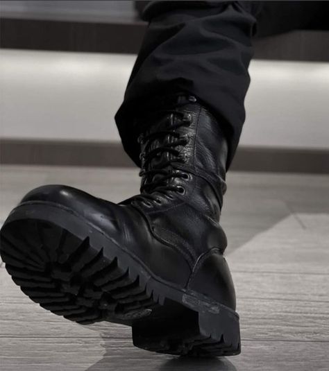 Combat Boots Men Aesthetic, Combat Boots Reference, Combat Boots Aesthetic, Kenji Kishimoto, Barty Crouch, Barty Crouch Jr, Combat Boots Men, Black Combat Boots, Table Saw