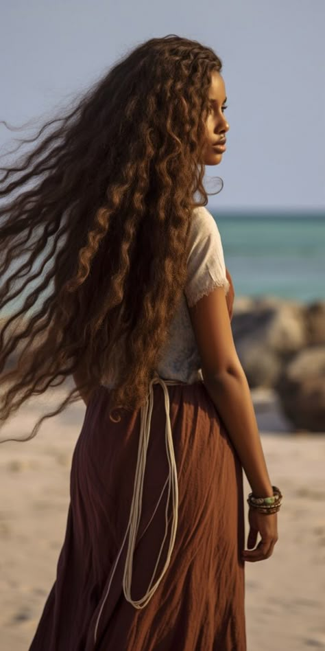 Wild Woman Photography, Beach Photography Black Women, Black Women At The Beach, Natural Outfits, Dark Skin Beach Aesthetic, Black Woman Underwater, Artsy Chic, African Women Warriors Goddesses, Character Profiles