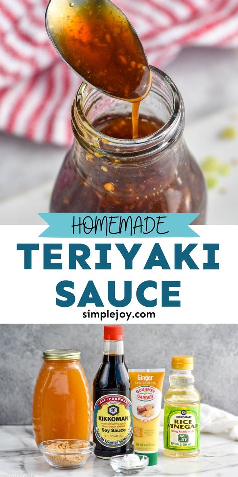 Easy Teriyaki Sauce Recipe, Koreansk Mad, Make Teriyaki Sauce, Teriyaki Sauce Recipe, Tonkatsu Sauce, Japan Sushi, Teriyaki Marinade, Asian Sauce, Homemade Teriyaki Sauce