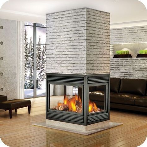 indoor four sided gas fire places | four sided gas fireplace ... Vent Free Gas Fireplace, Direct Vent Gas Fireplace, Wood Burners, Natural Gas Fireplace, Gas Fireplace Insert, Gas Fireplaces, Double Sided Fireplace, Freestanding Fireplace, Traditional Fireplace