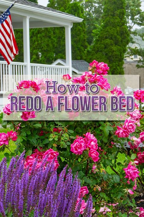 Learn how to redo your flower beds step-by-step, with tips from An Oregon Cottage. Backyard Flowers Beds, Rose Garden Landscape, Colorful Flower Beds, Front Porch Flowers, Flower Bed Edging, Front Flower Beds, Raised Flower Beds, Porch Flowers, Flower Bed Designs