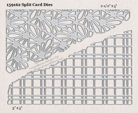 159162 Stampin' Up! Split Card Dies measurements #DOstamping #stampinup #stampincut #cardmaking #HowdSheDOthat #papercrafting Stampin Up Split Card Textures, Split Card Textures Dies, Countryside Corners, Stampin Up Dies, Card Making Tools, Scrapbook Embellishments Diy, Stampin Up 2023, Card Dies, Card Making Designs