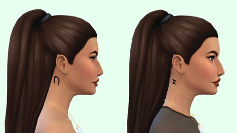 Initials Neck Tattoo - Simlish VersionAs I did alpha version, now is time to share maxis one! • All initials • Base game compatible • All genders • Maxis Match friendly • Alpha version HERE Download... Neck Tattoos For Women, Initials Tattoo, Initial Tattoo, Tattoo Videos, Realism Tattoo, Tattoo Blog, Custom Tattoo, Maxis Match, Sims 4 Mods