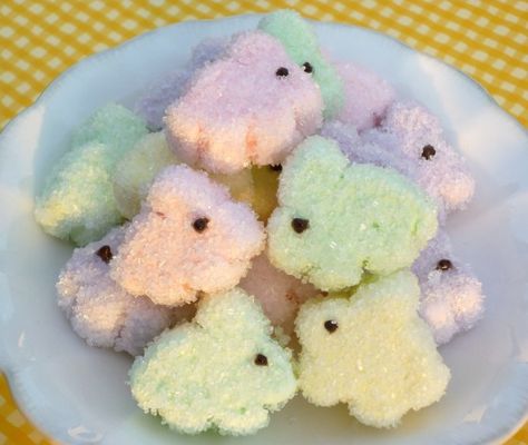 sugared marshmallow bunnies Carrots For Easter, Marshmallow Bunnies, Edible Ideas, Easter Fun Food, Easter Foods, Love Bunnies, Easter Party Food, Kid Foods, Marshmallow Bunny