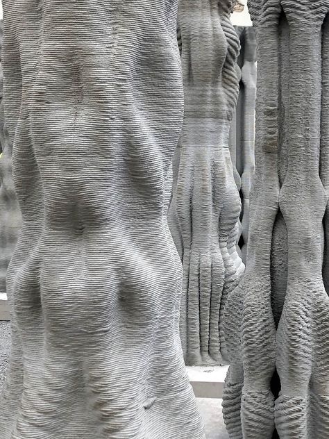 3D-printed concrete columns set the stage for a dance festival in the middle of the Alps - News - Frameweb 3d Printed Architecture, Concrete Printing, Clay Printing, Eth Zurich, 3d Printed House, Printed Concrete, 3d Printing Architecture, Open Air Theater, Smooth Concrete