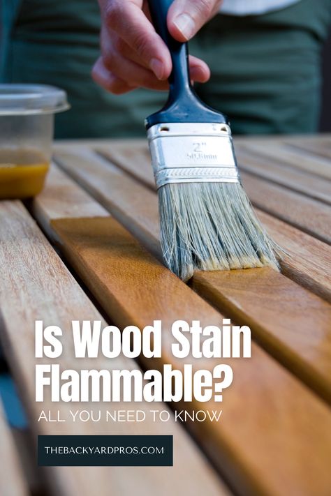 Don't get burned by misinformation. Dive into our ultimate guide on wood stain flammability and arm yourself with the knowledge every DIY enthusiast needs. From safety tips to fire-resistant options, we've got you covered. Get ready to craft with confidence! #WoodCrafting #WoodworkingTips #SafetyFirst Homemade Wood Stains, Wood Staining, Painted Outdoor Furniture, Awesome Woodworking Ideas, Exterior Wood Stain, Stain On Pine, How To Waterproof Wood, Water Based Stain, Tea Stains