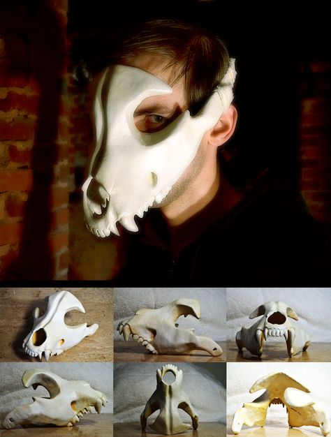 Canine Skull Masks by Everruler Canine Skull, Skull Masks, Halloween Makeup Witch, Creepy Halloween Makeup, Cute Halloween Makeup, Halloween Makeup Diy, Halloween Makeup Pretty, Halloween Makeup Scary, Roleplay Characters