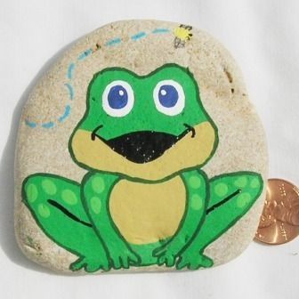 cute frog Animal Painted Rocks, How To Paint Rocks, Stone Drawing, Frog Rock, Rock Fish, Stone Paintings, Garden Rocks, Painted Pebbles, Paint Rocks