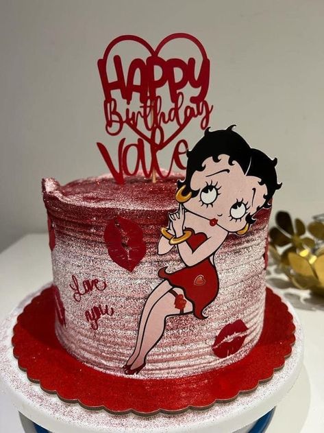 Betty Boop Cake Ideas, Betty Boop Birthday Party Ideas, Betty Boop Birthday Cake, Betty Boop Party, Betty Boop Cake, Betty Boop Birthday, Purple Cakes Birthday, 18th Birthday Party Themes, Fondant Cake Designs