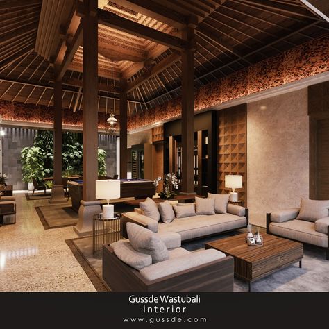 Transforming traditional elegance into modern comfort with Joglo-inspired interior. Feels the beauty of natural stone and wood, harmonizing with warm earth tones. Project: Joglo House Renon Designer: Gussde Wastubali Team Design: Rully & Metta www.gussde.com . . . . . .. #gussdewastubali #JogloStyle #InteriorDesign #NaturalElements #EarthTones #WoodFinishes #StoneDetails #TraditionalMeetsModern" Modern Joglo House Design, Modern Joglo, Joglo House, Stone And Wood, Team Design, 400m, Modern Interior Design, Earth Tones, Modern Interior