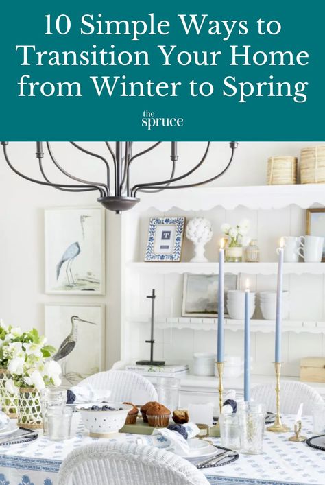 A round-up of great ways to transition your home decor from winter to spring, in every room of the house. #springhomedecorideas #livingroomdecor #bedroomdecorideas #pastelhomedecor #diyspringdecorideas #thespruce Simple Winter Decor, Winter Decor Ideas, Pastel Home Decor, Spring Table Decor, Winter To Spring, Winter Bedding, Affordable Decor, Spring Table, Contemporary Sofa