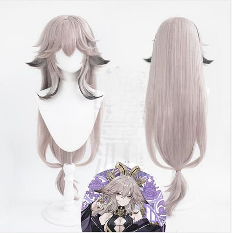 Hot Anime Black Yae Miko Cosplay Wigs Party Hair Heat Resistant Hairpiece Party Black Yae Miko, Anime Hair Wig, Yae Miko Cosplay, Harajuku Wigs, Power Ideas, Moodboard Inspo, Wig Styling, Anime Wigs, Wig Party