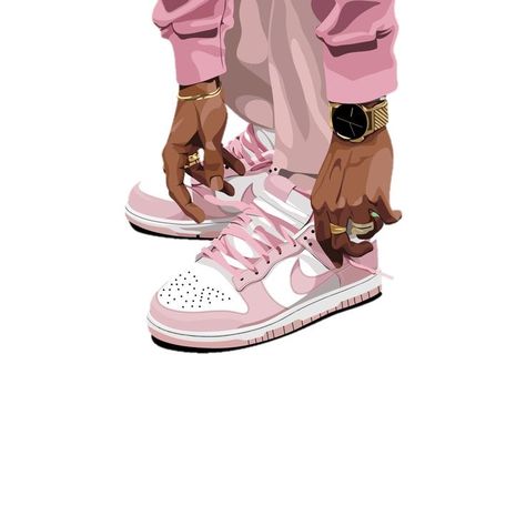 Pink Nike Dunks, Sneakers Illustration, Shoe Store Design, Pink Jordans, Nike Art, Shoes Wallpaper, Wallpaper Iphone Boho, Loading Screen, Black Couple Art