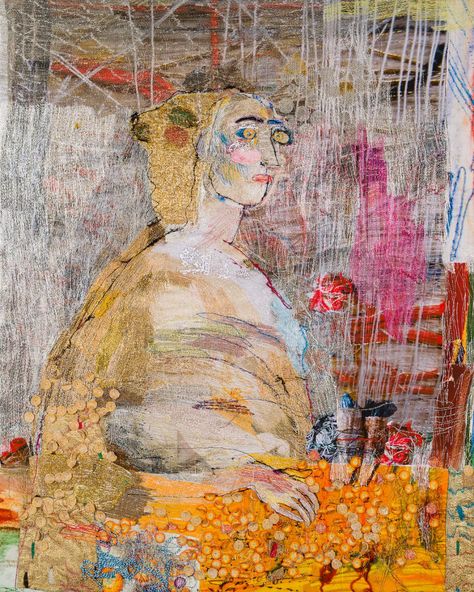 Alice Kettle, Henrietta Maria, Textiles Embroidery, Textile Collage, A Level Textiles, Art Figures, Fine Art Textiles, Stitch Witchery, Contemporary Textiles