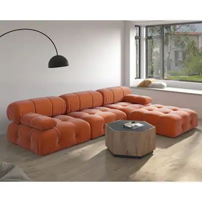 Buy Sofas & Couches Online at Overstock | Our Best Living Room Furniture Deals Orange Couch, Single Seat Sofa, Magic Home, Orange Sofa, Minimalist Sofa, Modular Couch, Velvet Sectional, Furniture Sofa Set, Sofa Chaise