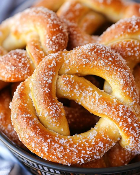 "These Cinnamon Sugar Soft Pretzels are a huge hit at every gathering! One bite and my kids are begging for more. Trust me, they’ll be the star of your snack table!   Ingredients:  - 2 cups warm water - 1 packet active dry yeast - 1/2 cup sugar  For the rest of the ingredients and full instructions, link in first comment [👇] [👇]  #CinnamonSugar #SoftPretzels #SnackTime #BakingFun #KidFriendly" Cinnamon Sugar Soft Pretzels, Cinnamon Pretzel, Active Dry Yeast, Soft Pretzel, Snack Table, Soft Pretzels, First Bite, Cinnamon Sugar, Pretzels