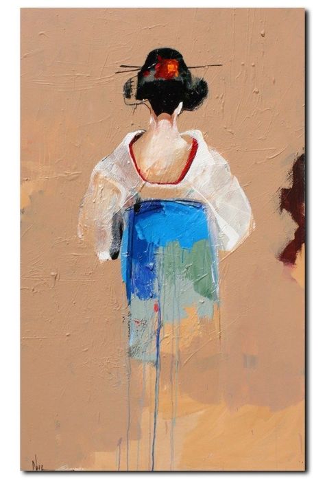 Geisha Art Illustrations, Geisha Painting, Geisha Drawing, Geisha Artwork, Art Geisha, Art Chinois, Japan Painting, Geisha Art, Asian Painting