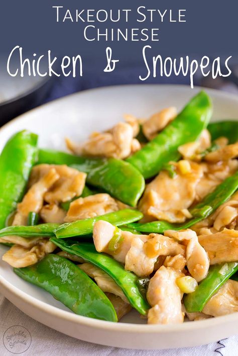 With this Takeout Style Chicken and Snow Peas stir fry, you can have a healthy Asian chicken dinner on the table in no time. Making Chinese takeout recipes at home, is much easier than you think! They are perfect for families as they are quick and there are plenty of veggies included, plus the wonderful Chinese savory sauce adds the authentic takeout taste BUT this Chicken and Snow Peas is better than takeout! #chinesechicken #betterthantakeout Asian Chicken Dinner, Chicken And Snow Peas, Snow Peas Stir Fry, Healthy Asian Chicken, Chinese Takeout Recipes, Snow Peas Recipe, Takeout Recipes, Healthy Asian, Asian Chicken Recipes